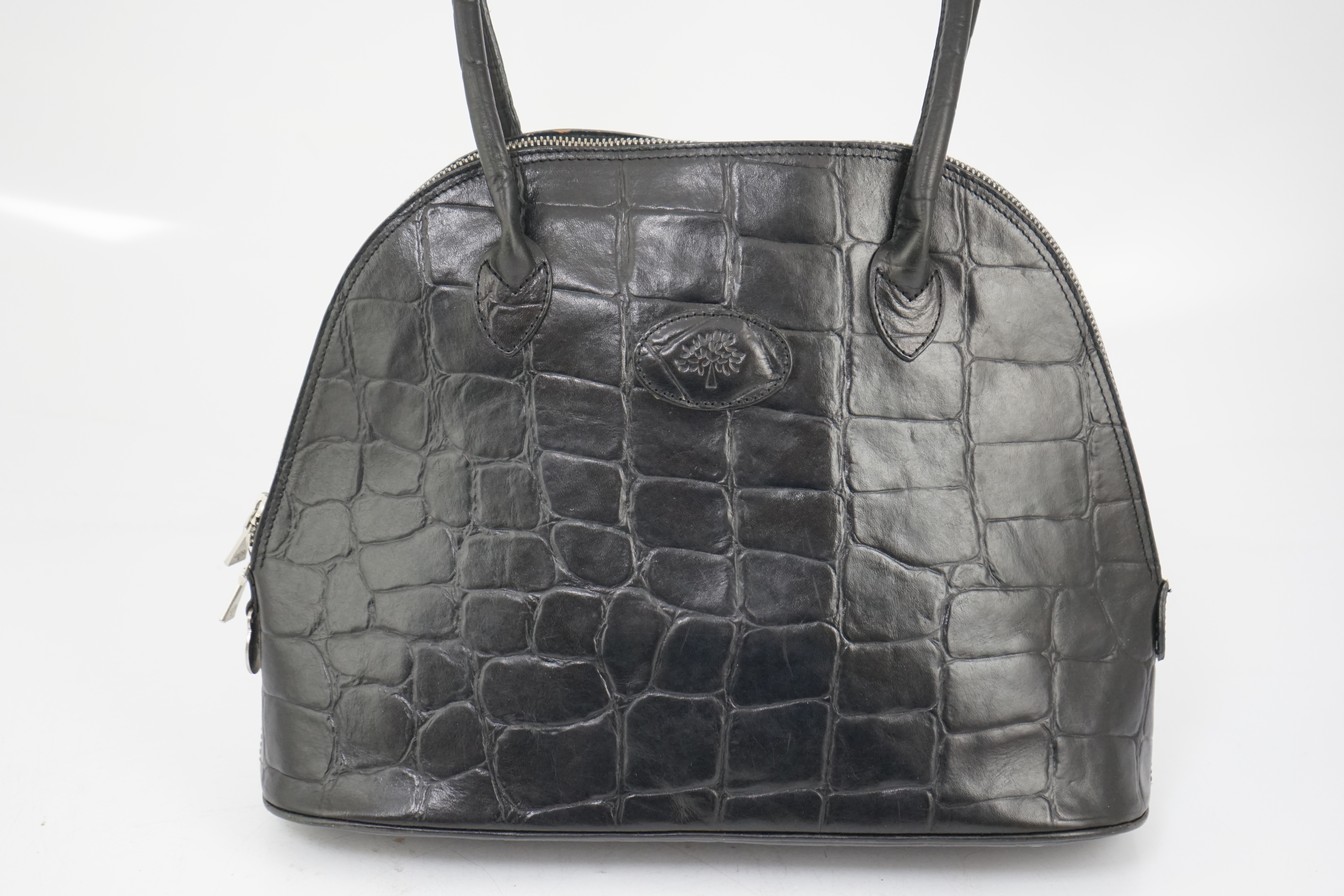 A Mulberry black Congo leather Breton shoulder bag.